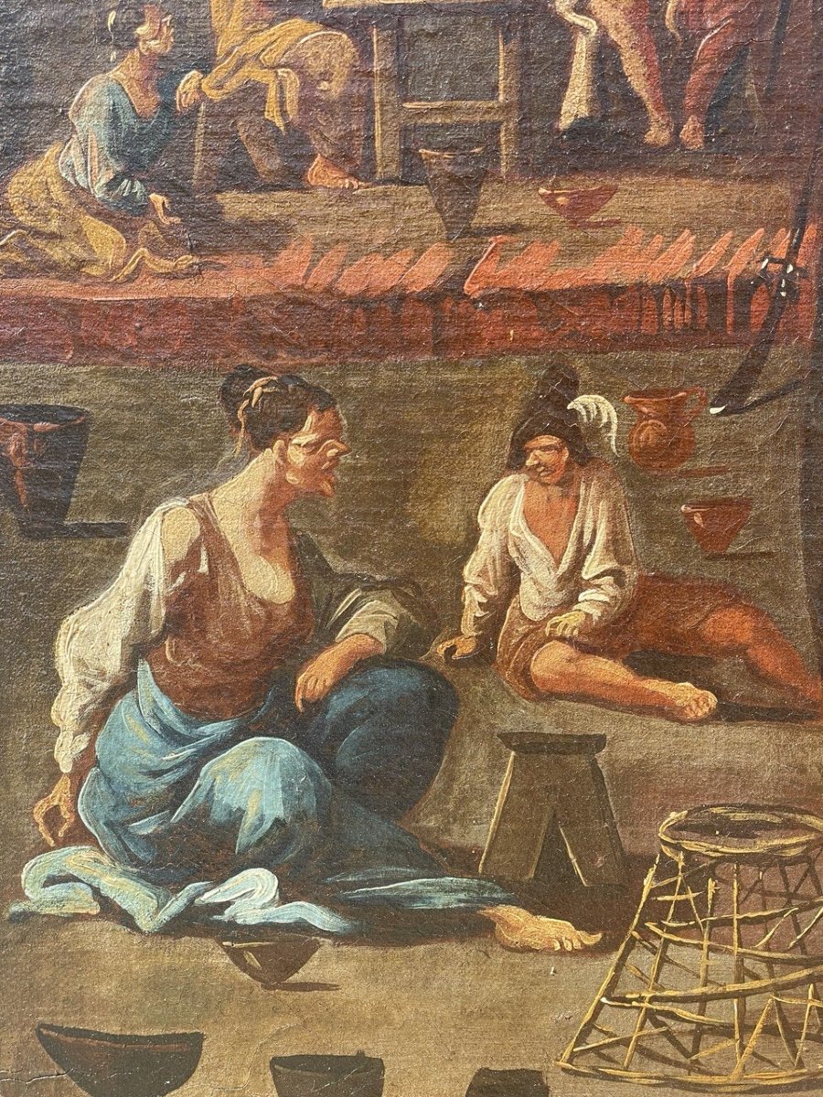 Attribuito ad Alessandro Magnasco (Genova 1667 - 1749) - Scena di taverna con venditore e gazza-photo-2