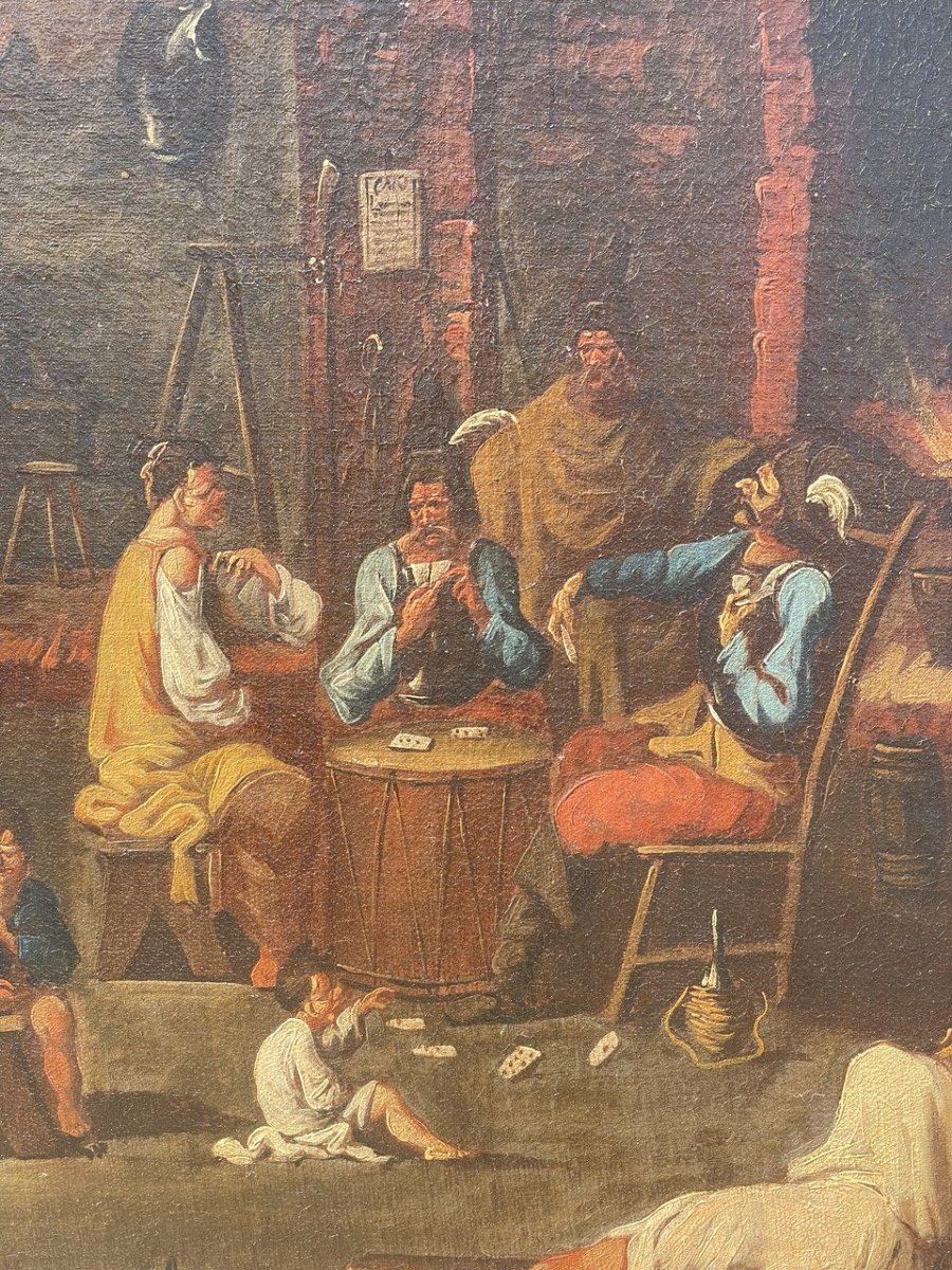 Attribuito ad Alessandro Magnasco (Genova 1667-1749) - Scena di taverna con giocatori di carte.-photo-2