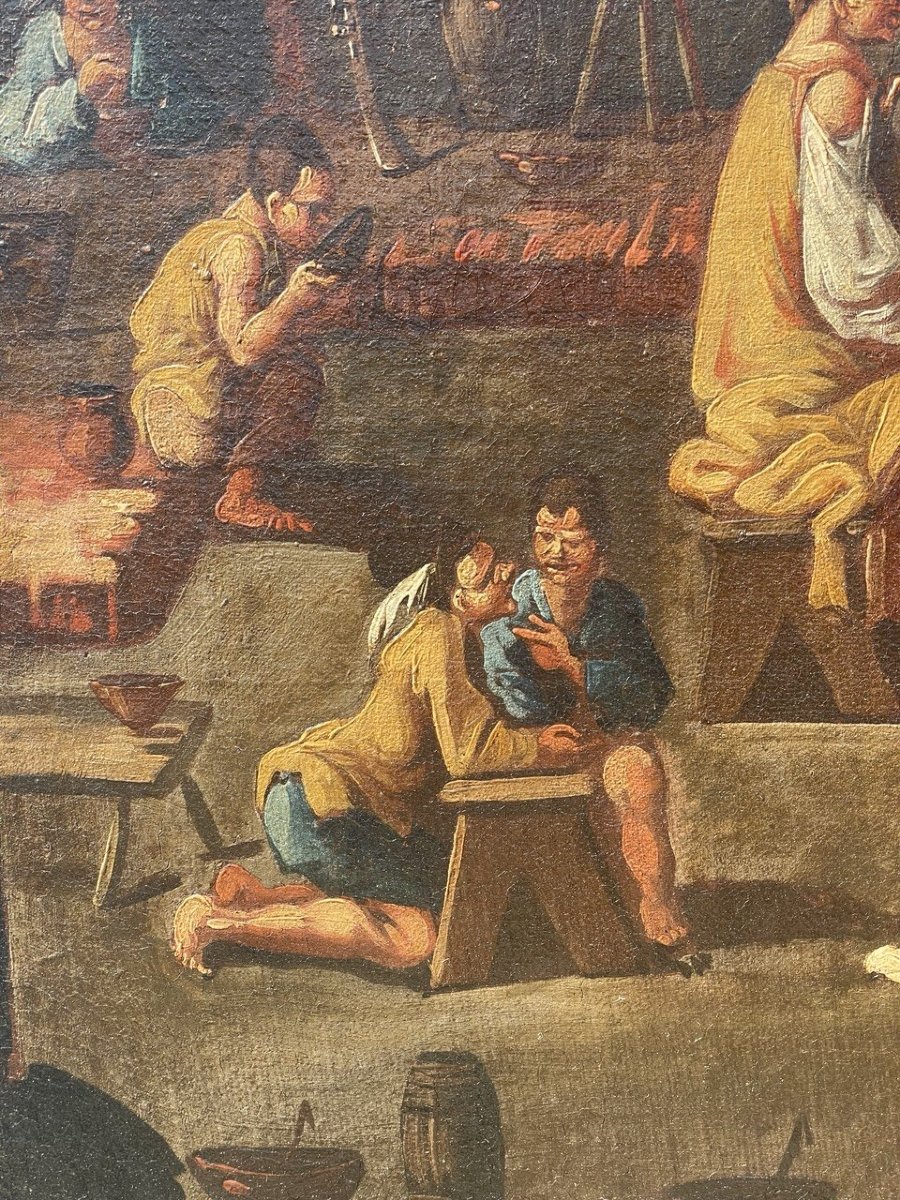 Attribuito ad Alessandro Magnasco (Genova 1667-1749) - Scena di taverna con giocatori di carte.-photo-3