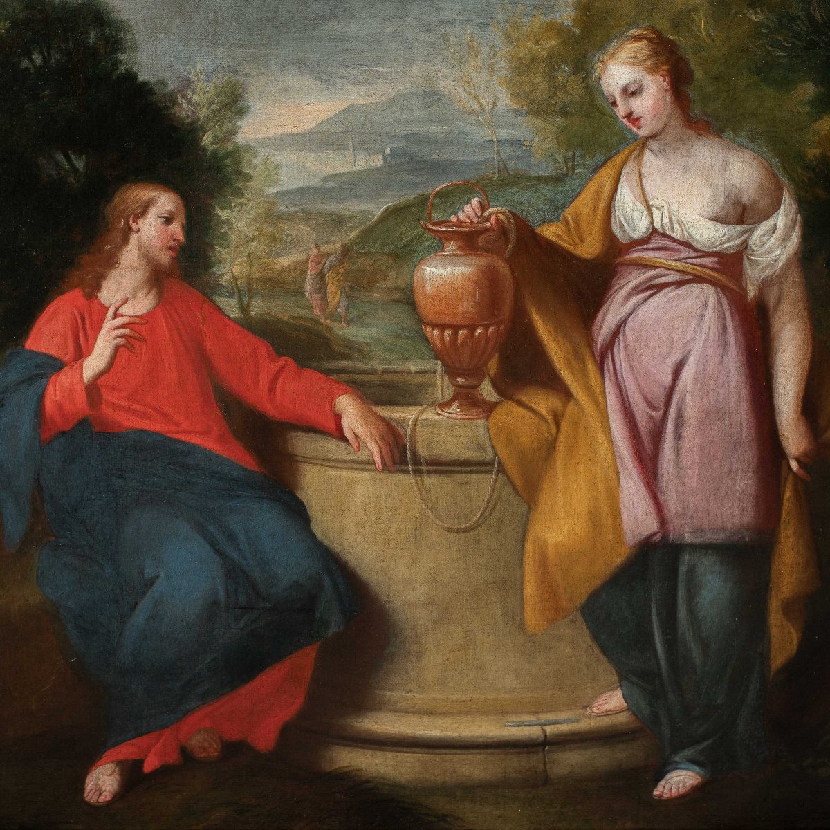 Gregorio Lazzarini (Venezia 1655 - Villabona Veronese 1730) - Cristo e la Samaritana al pozzo.-photo-2