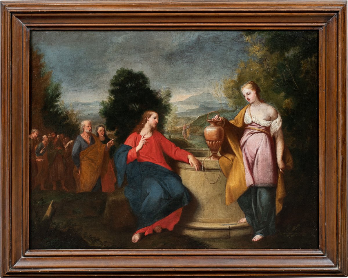 Gregorio Lazzarini (Venezia 1655 - Villabona Veronese 1730) - Cristo e la Samaritana al pozzo.