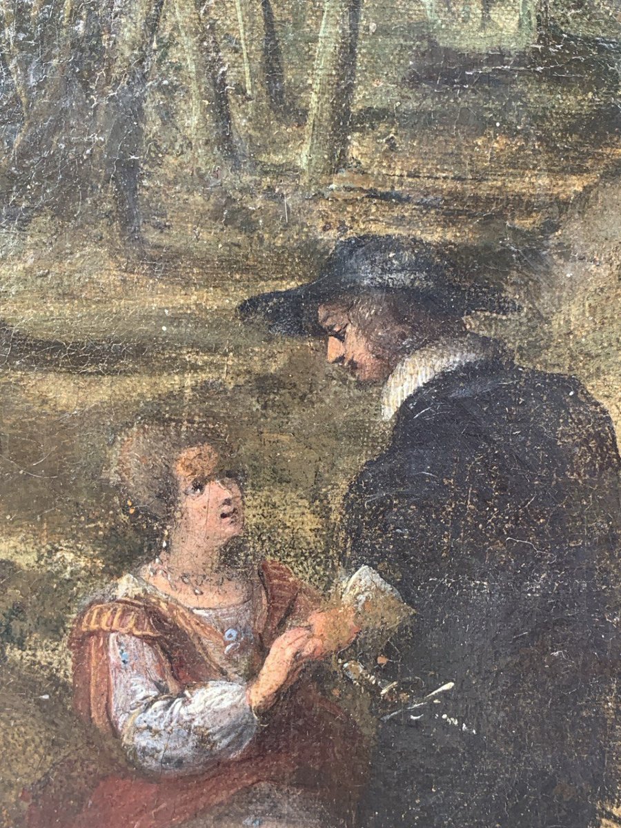 Lodewijk Toeput, detto Ludovico Pozzoserrato (XVI sec.) - Incontro fra dame e cavalieri.-photo-1