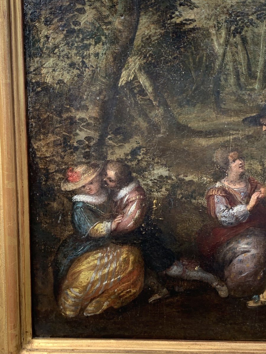 Lodewijk Toeput, detto Ludovico Pozzoserrato (XVI sec.) - Incontro fra dame e cavalieri.-photo-2
