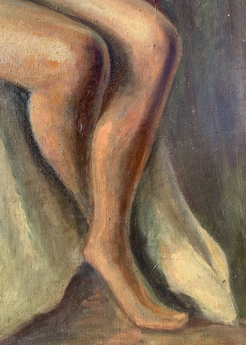 Pittore francese (inizio XX sec.) - Nudo femminile con collana di perle.-photo-1