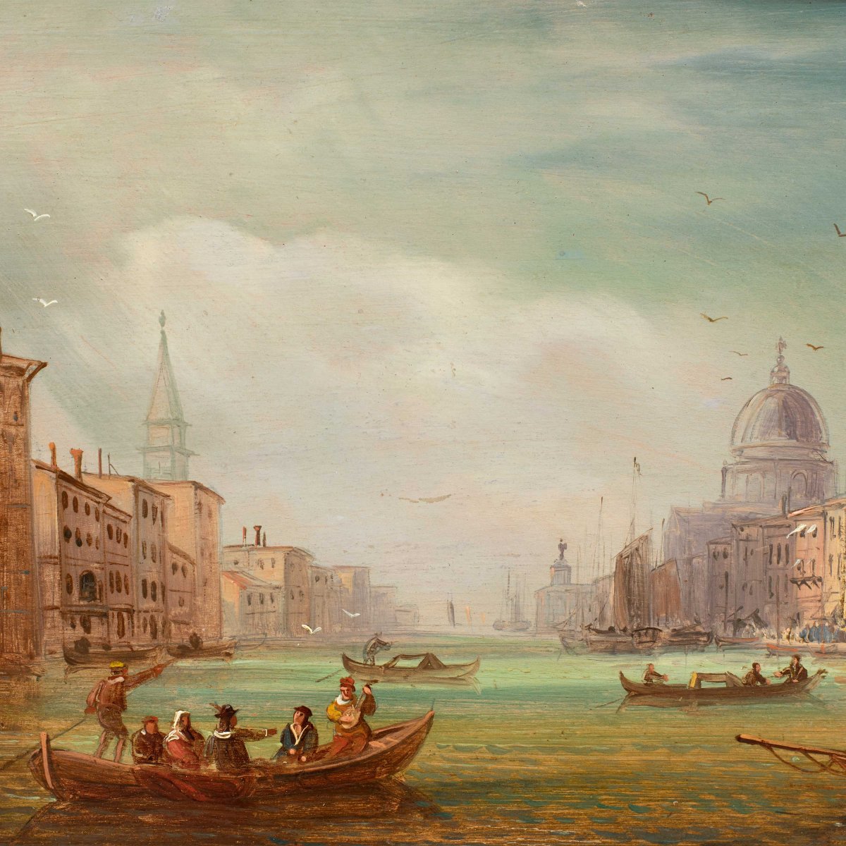 Pittore veneziano (XIX sec.) - Venezia, veduta del Canal Grande.-photo-2