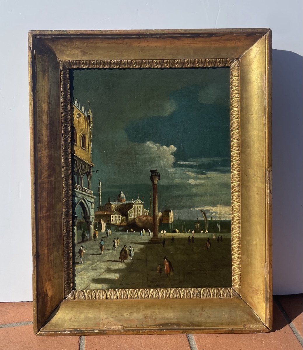 Pittore veneziano (XIX sec.) - Venezia, veduta della Piazzetta di San Marco.-photo-4