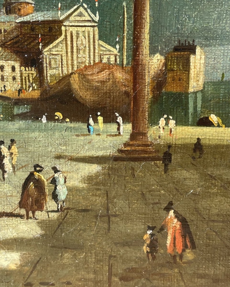 Pittore veneziano (XIX sec.) - Venezia, veduta della Piazzetta di San Marco.-photo-2