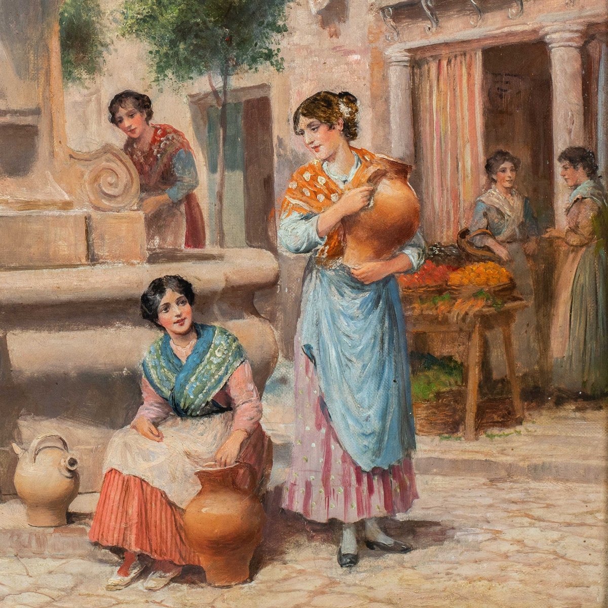 Arthur Trevor Haddon (Londra 1864 - Cambridge 1941) - Venezia, gruppo di giovani alla fontana.-photo-3