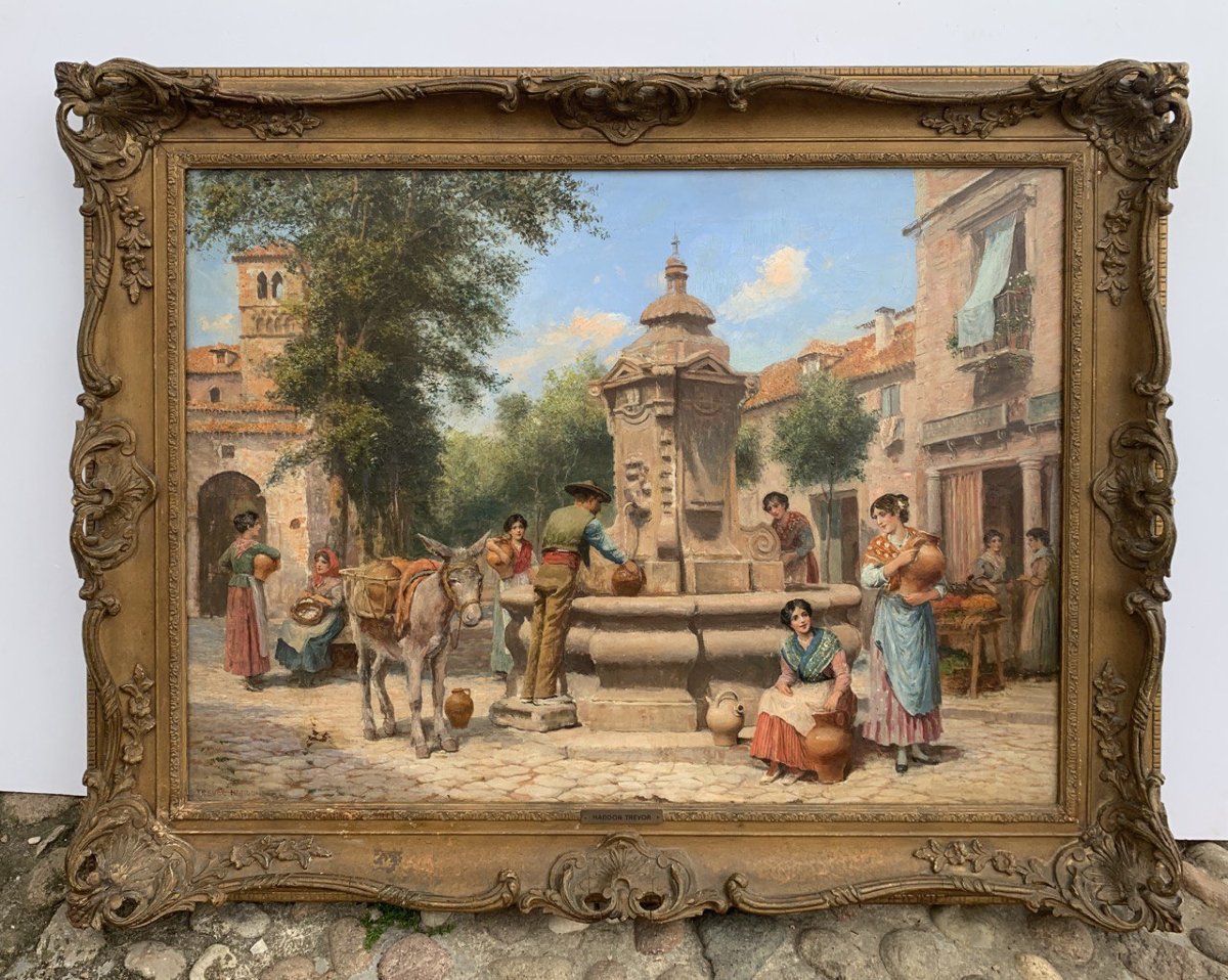 Arthur Trevor Haddon (Londra 1864 - Cambridge 1941) - Venezia, gruppo di giovani alla fontana.-photo-1