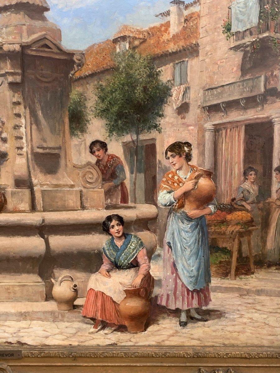Arthur Trevor Haddon (Londra 1864 - Cambridge 1941) - Venezia, gruppo di giovani alla fontana.-photo-2
