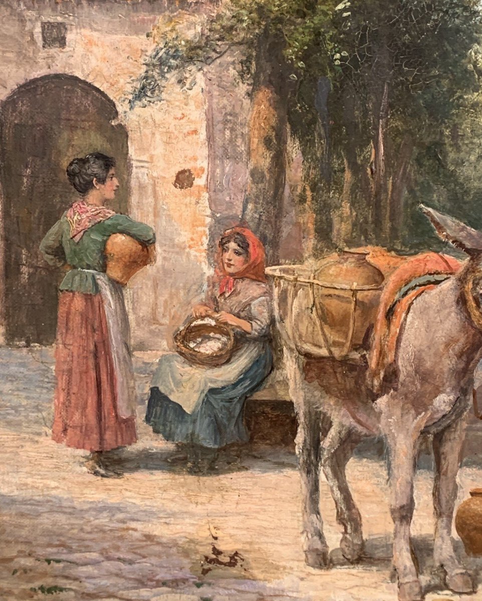 Arthur Trevor Haddon (Londra 1864 - Cambridge 1941) - Venezia, gruppo di giovani alla fontana.-photo-3