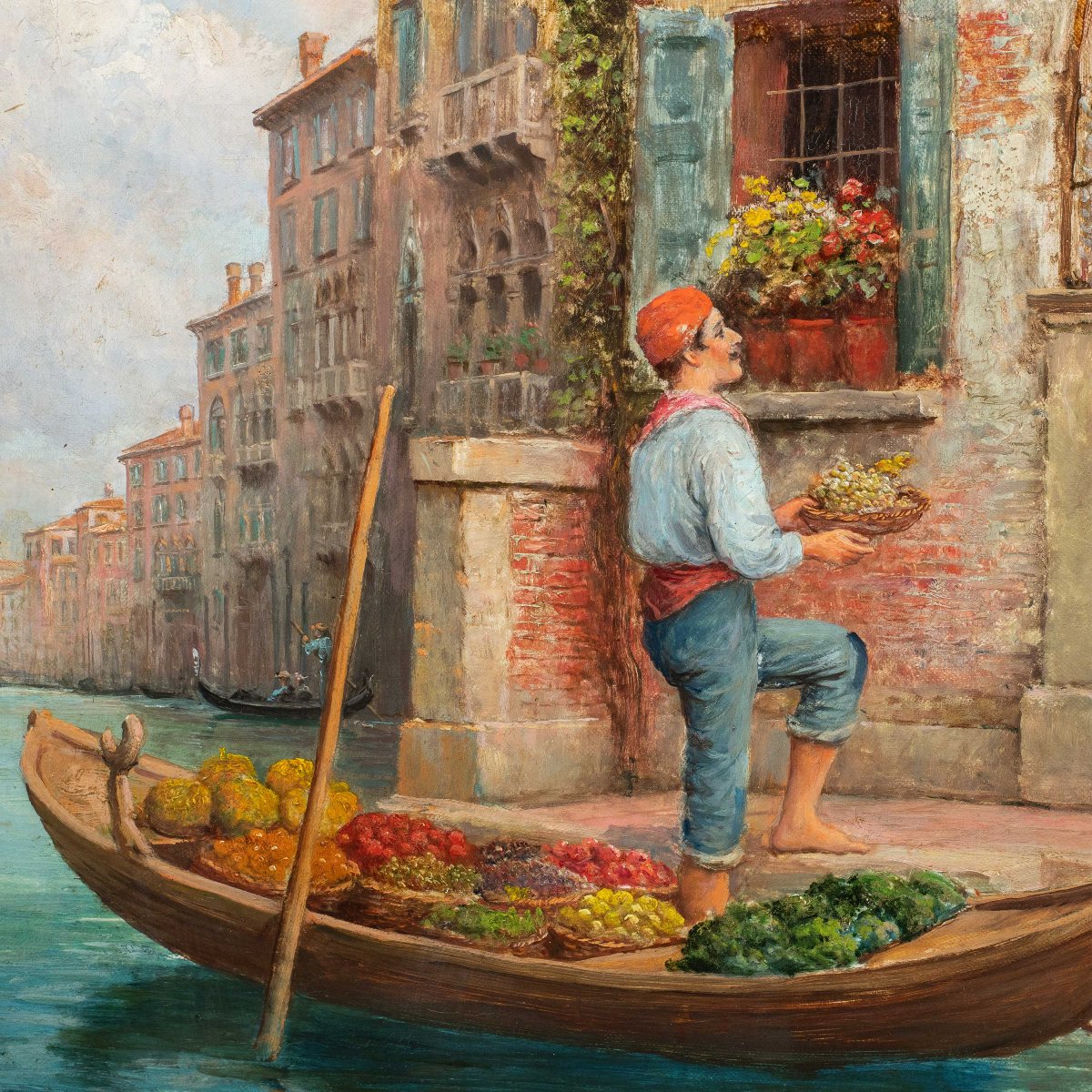 Arthur Trevor Haddon (Londra 1864 - Cambridge 1941) - Venezia, fruttivendolo in Canal Grande.-photo-2