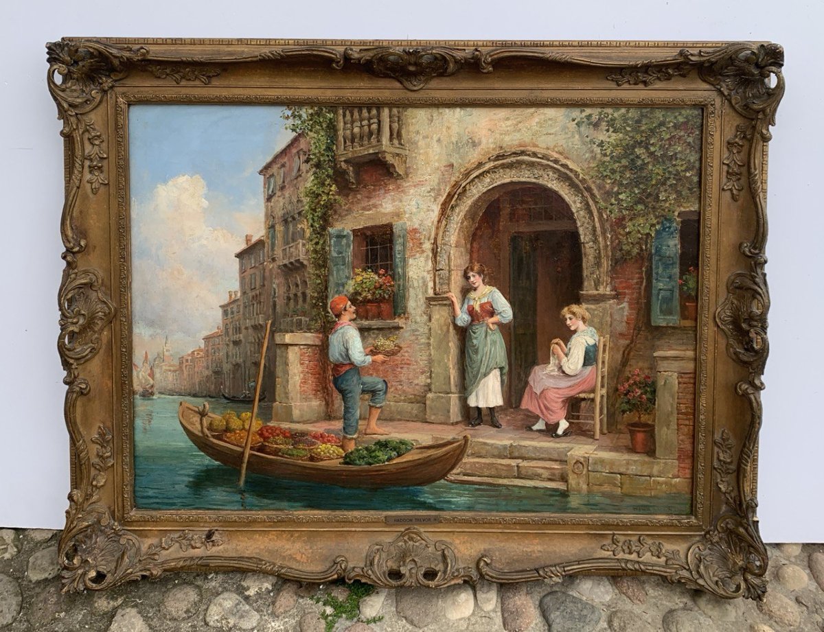Arthur Trevor Haddon (Londra 1864 - Cambridge 1941) - Venezia, fruttivendolo in Canal Grande.-photo-1
