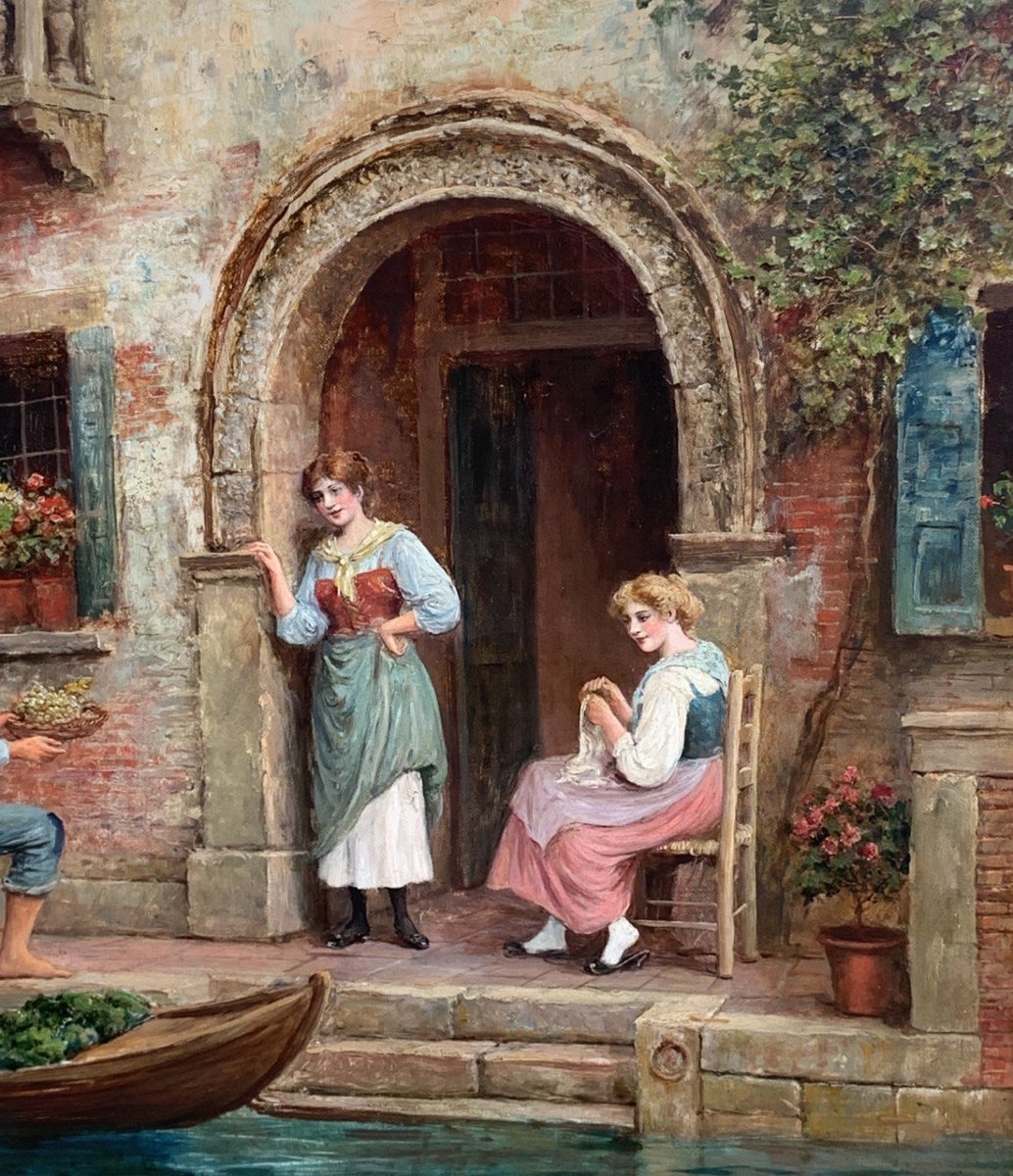 Arthur Trevor Haddon (Londra 1864 - Cambridge 1941) - Venezia, fruttivendolo in Canal Grande.-photo-2