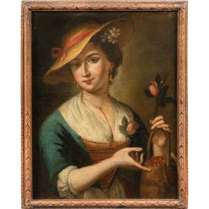 Felice Boscarati (Verona 1721 - Venezia 1807) - La venditrice di ciliegie.