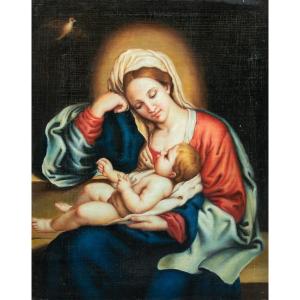 Seguace di Giovanni Battista Salvi, detto il Sassoferrato (XIX sec.) - Madonna con Bambino 