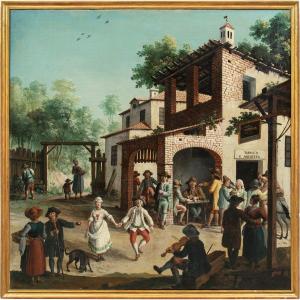 Maestro piemontese (XVIII sec.) - Taverna “Al Gambero Bon Vino”.