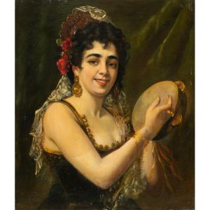 Pittore italiano (fine XIX sec.) - La danzatrice spagnola.