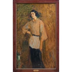 Vincenzo De Stefani (Verona, 1859 – Venezia, 1937) - Ritratto di donna.