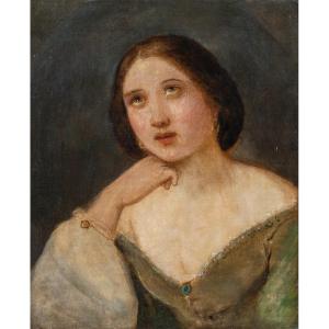 Pittore romantico (inizi XIX sec.) - Fanciulla con orecchini.