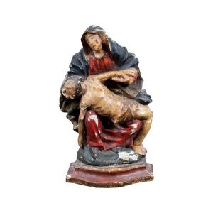 Scultura in legno intagliato e dipinto - Pietà - Italia, XVIII sec.
