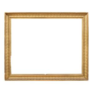 Cornice neoclassica in legno intagliato e dorato. Toscana, inizi XIX secolo.