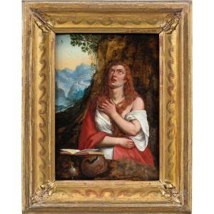 Tiziano Vecellio (Pieve di Cadore 1488 - Venezia 1576) seguace di - Maddalena penitente.