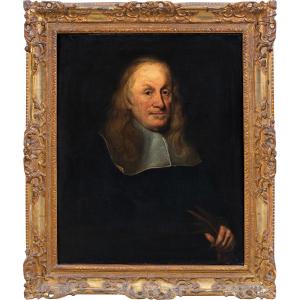Nicolaes Maes (Dordrecht 1634 - Amsterdam 1693) cerchia di - Ritratto di gentiluomo.