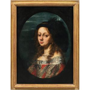 Pier Francesco Cittadini (Milano 1616 - Bologna 1681) attribuito - Ritratto di dama.