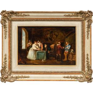 Pittore italiano (datato 1853) - Scena di interno storica.
