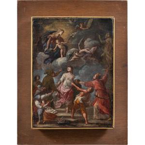 Maestro napoletano (XVII-XVIII sec.) - Bozzetto per martirio di Sant'Agata.
