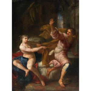 Pittore napoletano (XVII sec.) - Giuseppe e la moglie di Putifarre.