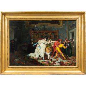 Vincenzo Colleoni (Attivo a Venezia nella seconda metà del XIX sec.) - Scena di interno .