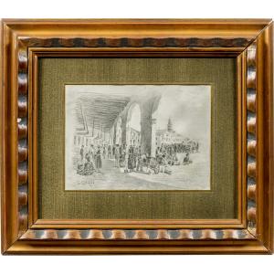 Guglielmo Ciardi (Venezia 1842 - Venezia 1917) - Mercato di Badoere.