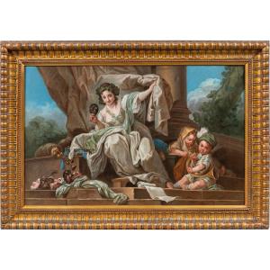 Charles-André van Loo (Nizza 1705 - Parigi 1765) attr. a - Allegoria della Commedia.