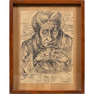 Giuseppe Migneco (Messina 1903 - Milano 1997) - La cartomante. 
