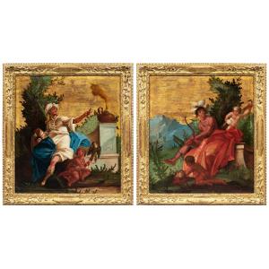 Pittore veneziano (XVIII sec.) - Allegoria dell’Asia e Allegoria dell’America.