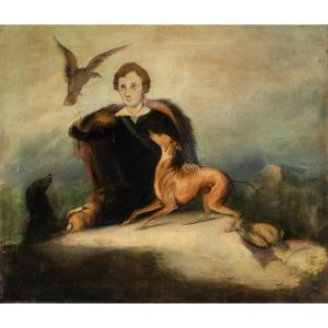 Pittore italiano (fine XIX sec.) - Il Falconiere.