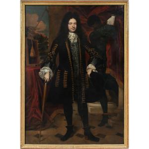 Giovanni Bernardo Carbone (Genova 1614 – Genova 1683) - Ritratto di gentiluomo.