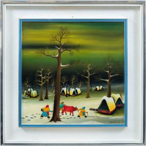 Duska Markotić (Croazia, XX sec.) - Paesaggio invernale.