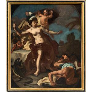 Francesco Solimena (Canale di Serino 1657 - Barra 1747) bottega di - Allegoria dell’America.