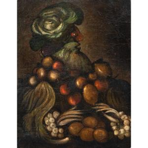 Pittore seguace di Giuseppe Arcimboldo (Milano 1527 - Milano 1593)) - Allegoria dell’Autunno.