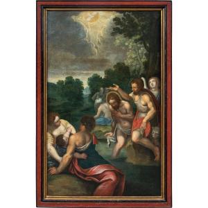 Pittore italiano (XVII sec.) - Battesimo di Cristo.