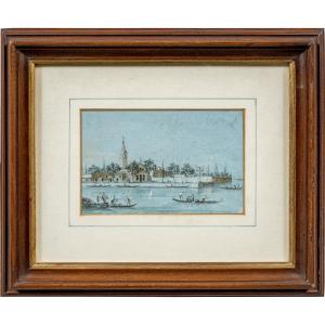 Giacomo Guardi (1764 - 1835) - Venezia, veduta dell’isola di S. Francesco del Deserto.