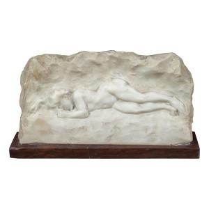 Scultura bassorilievo in marmo - Nudo di donna. Italia, inizi XX secolo.