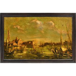 Pittore veneziano (XIX-XX sec.) - Venezia, veduta di S. Marco con l’Isola di S. Giorgio.