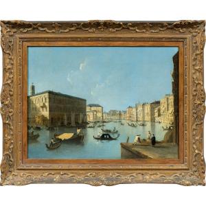 Pittore veneziano (XVIII-XIX) - Venezia, veduta del Canal Grande con il Palazzo dei Camerlenghi