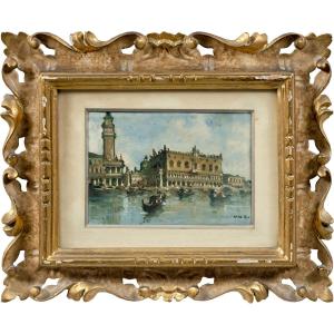 Giovanni Riva (Torino 1890 - Torino 1973) - Venezia, veduta del bacino di San Marco.