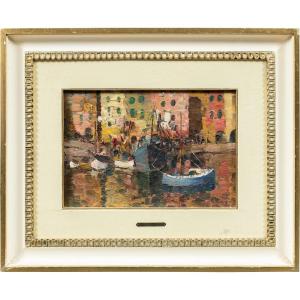 Erma Zago (Bovolone 1880 - Milano 1942) - Il porto di Genova.
