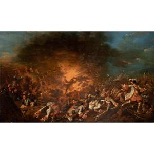 Christian Ludwig Freiherr von Löwenstern (XVIII sec.) - Scontro tra fanterie con un'esplosione.